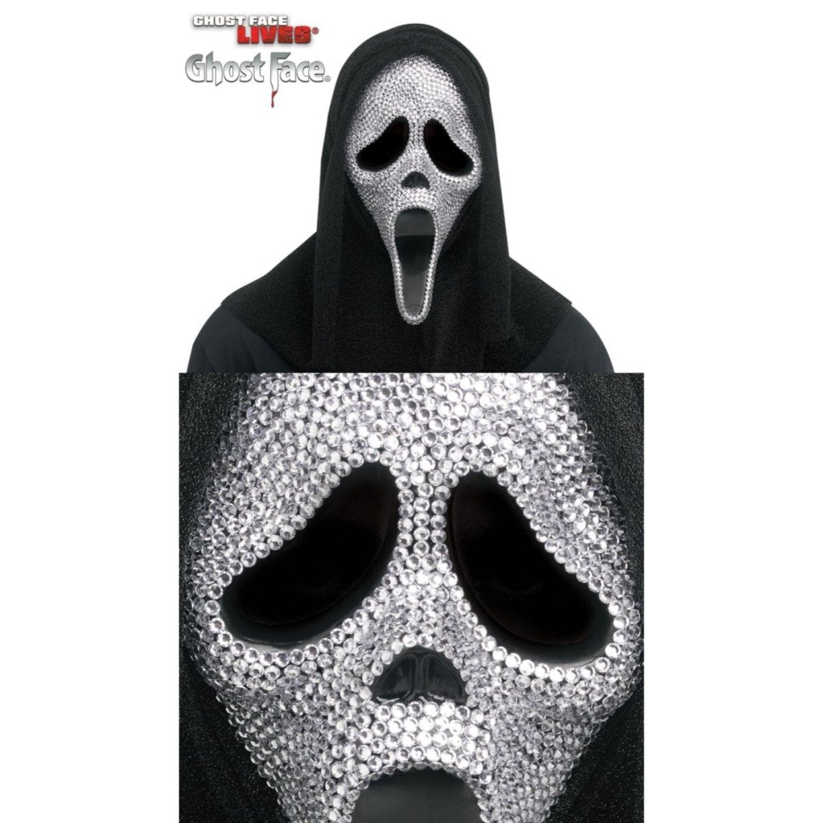 Wicked Costumes - Ghost Face Bling Crystal Mask - Adult - Fancy Dress Central