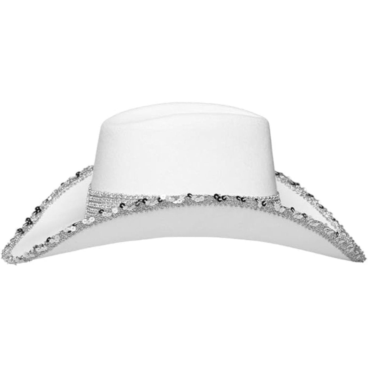 Boland - Sparkle Cowboy Hat (White) - Adult - Fancy Dress Central