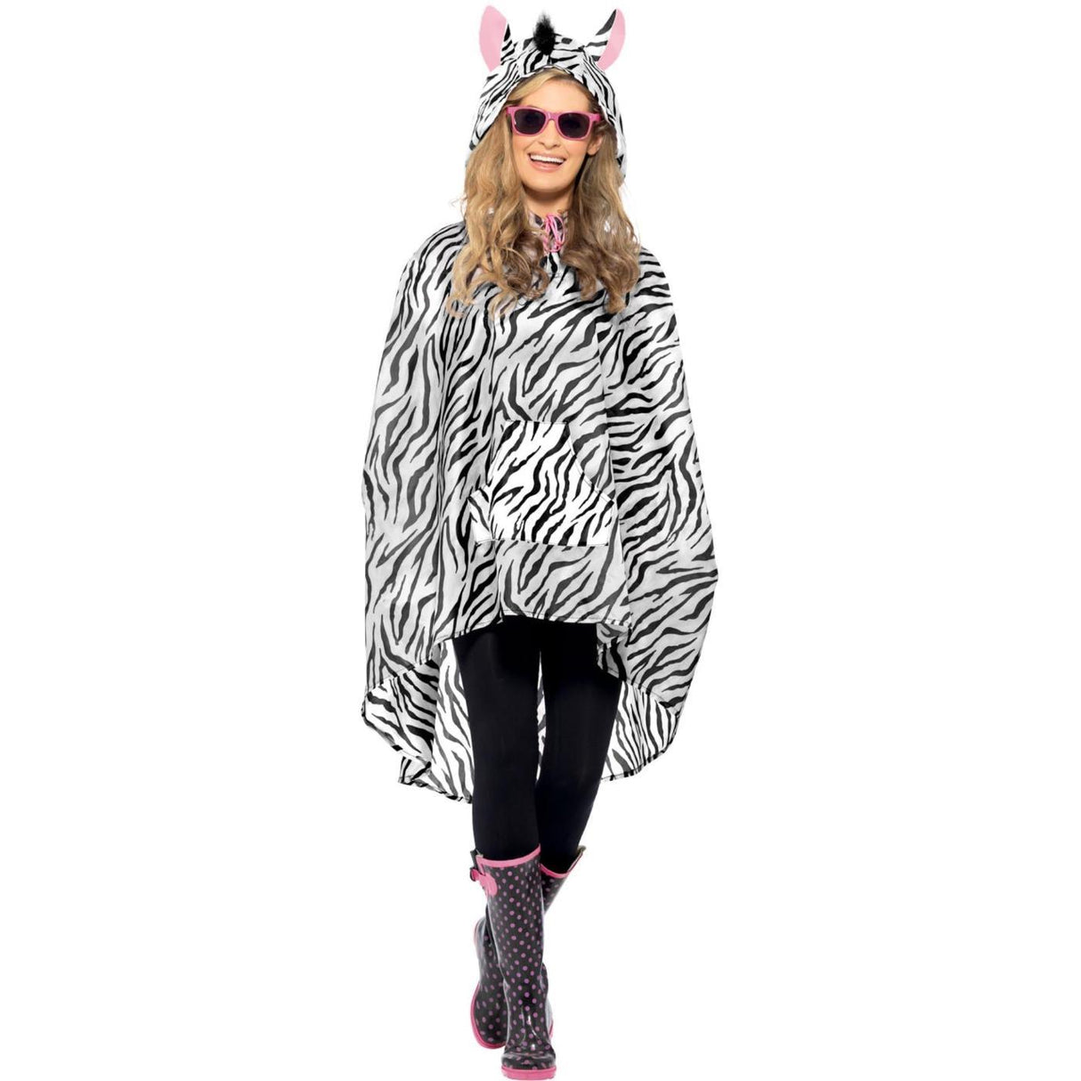 Zebra Party Poncho - Adult