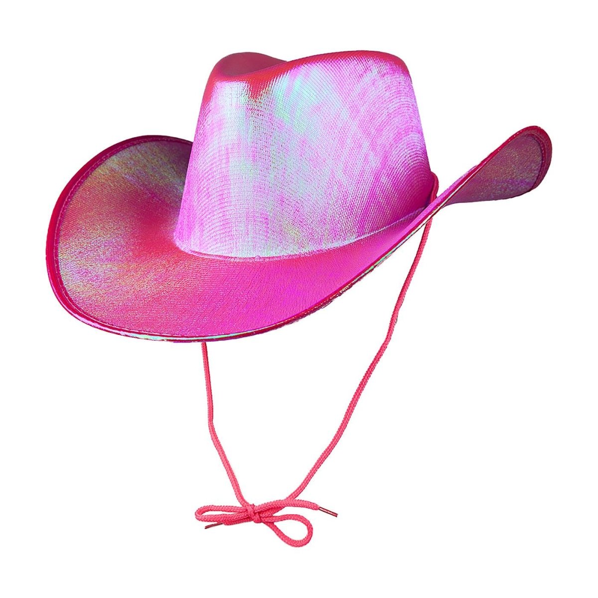 Wicked Costumes Ltd - Iridescent Texan Cowboy Hat (Hot Pink) - Adult - Fancy Dress Central