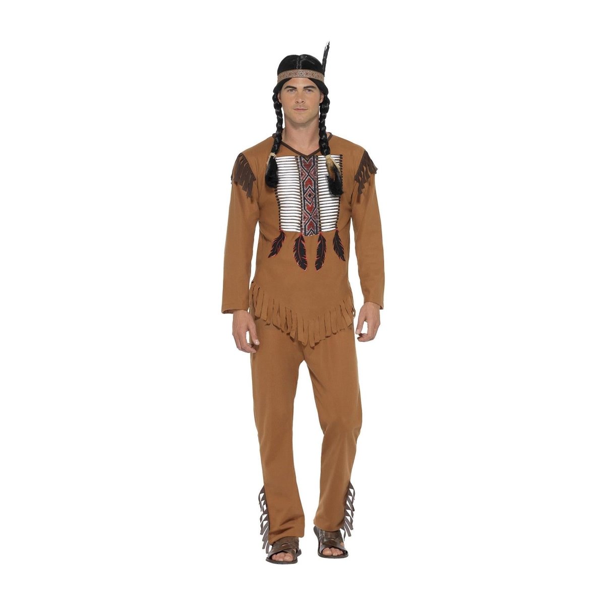 Smiffys - Native American Western Warrior Costume - Men - Fancy Dress Central