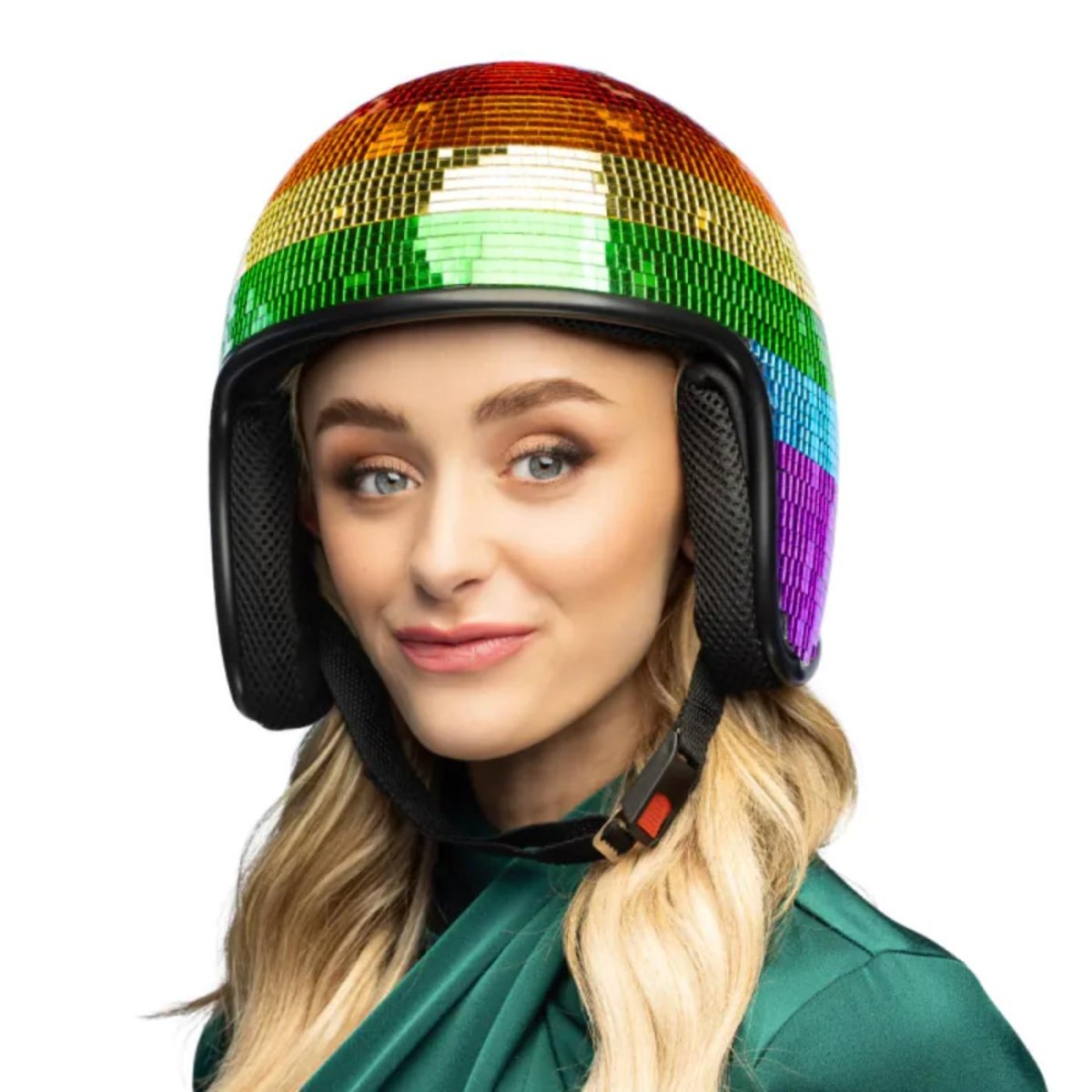 Boland - Disco Helmet (Rainbow) - Adult - Fancy Dress Central
