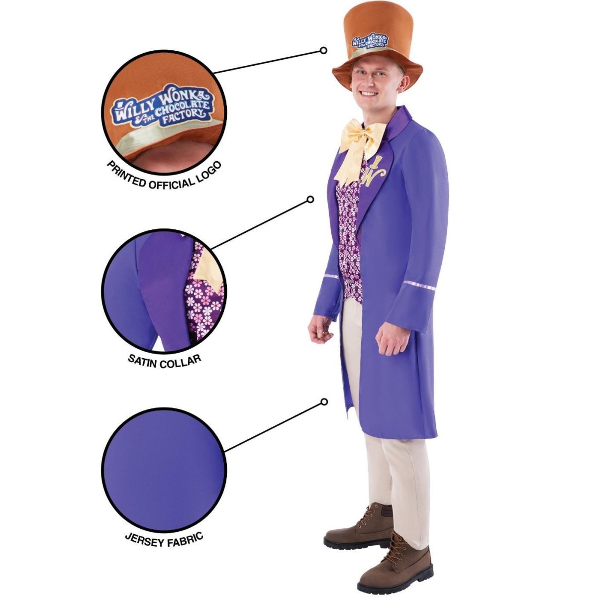 Rubies - Willy Wonka Costume - Men - Fancy Dress Central