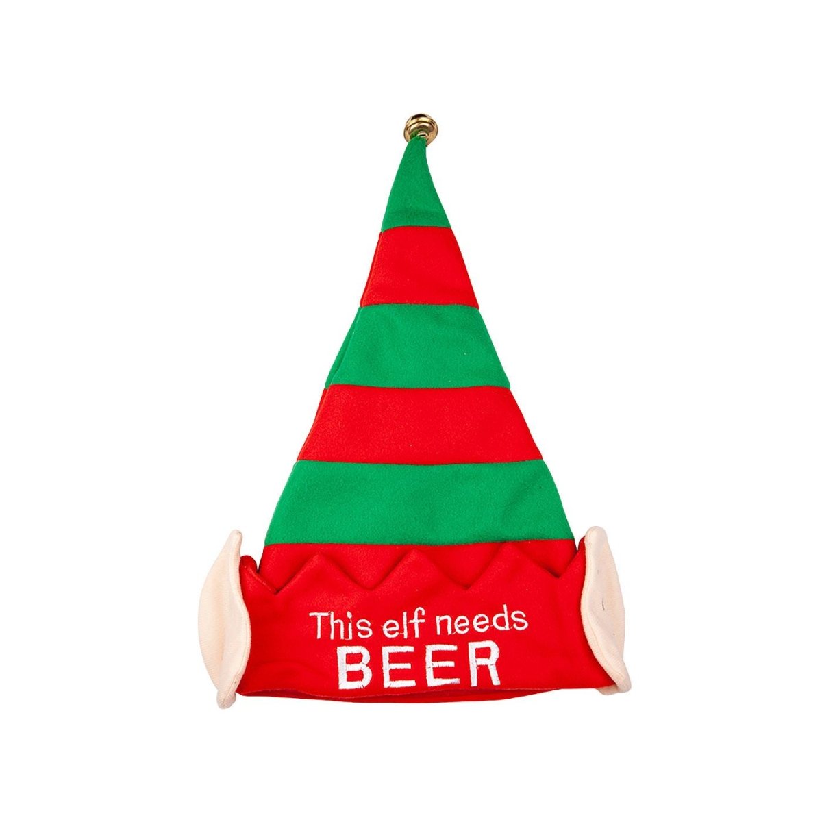Wicked Costumes Ltd - Christmas Elf Hat (This Elf Needs Beer) - Adult - Fancy Dress Central