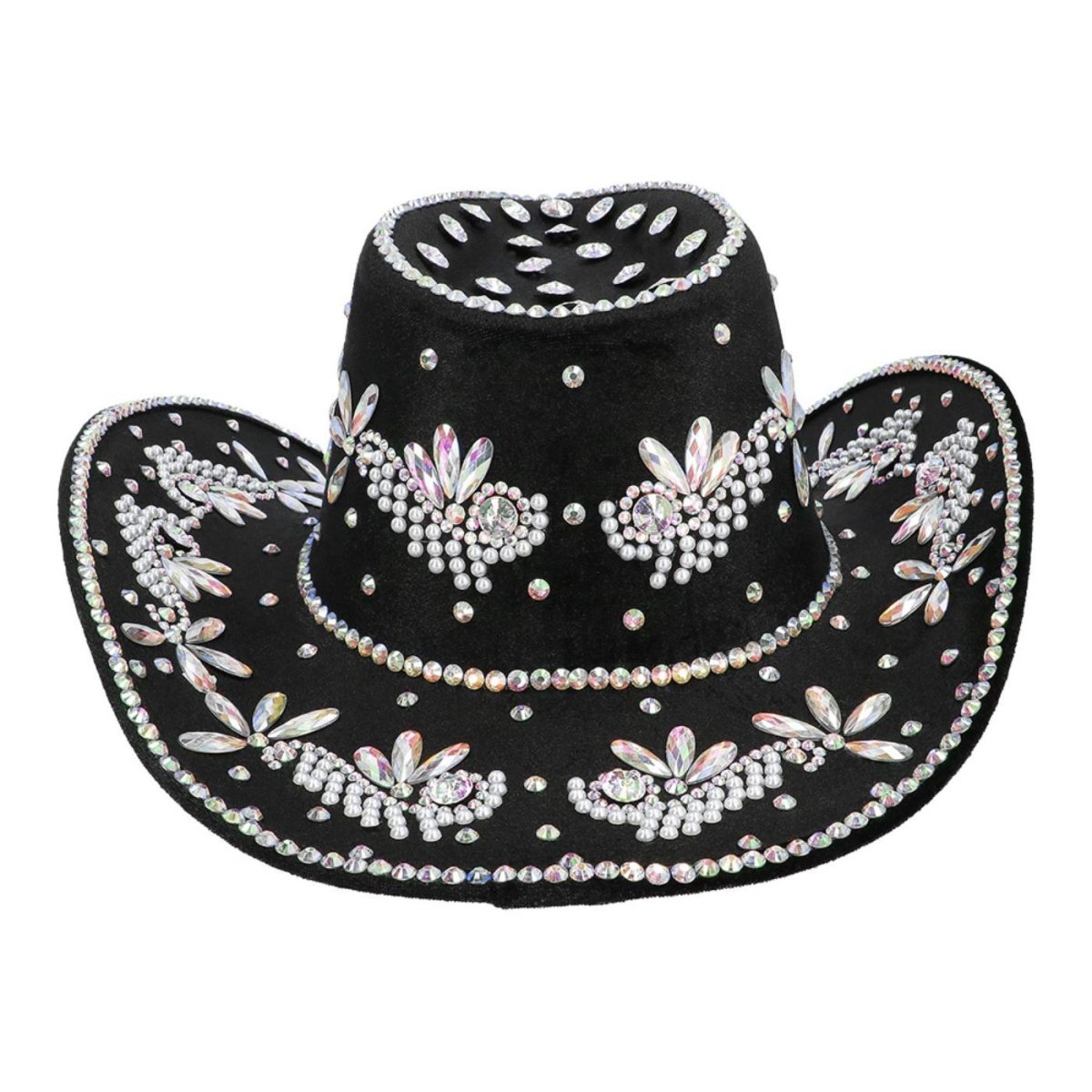 Boland - Crystal Cowboy Hat (Black) - Adult - Fancy Dress Central