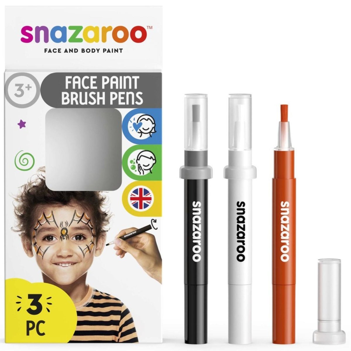 Colart - Face Paint Brush Pens (3 Pack) - Halloween - Fancy Dress Central