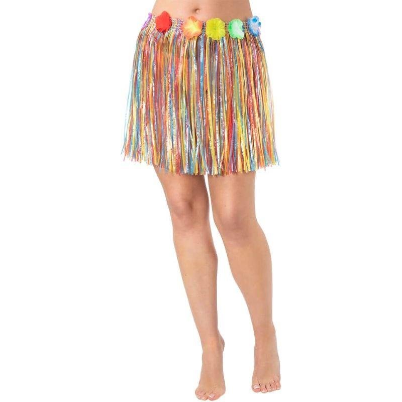 Wicked Costumes Ltd - Hula Skirt 40cm (Multi - Coloured) - Adult - Fancy Dress Central