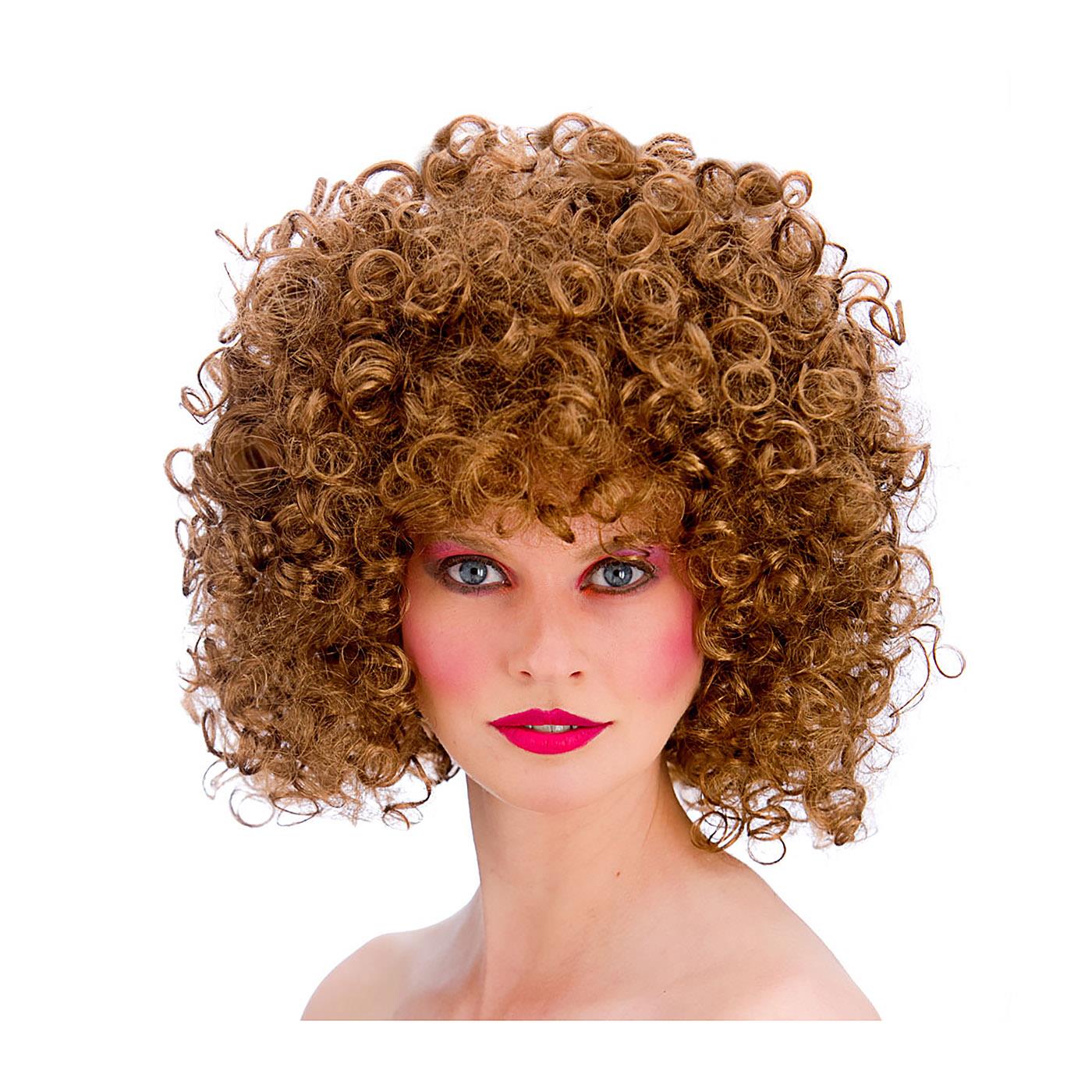 80s Disco Perm Wig (Brown) - Adult