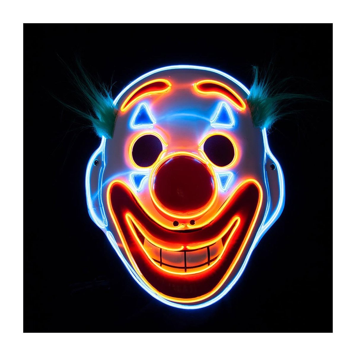 Wicked Costumes Ltd - Light Up Joker Happy Face Clown Mask - Adult - Fancy Dress Central