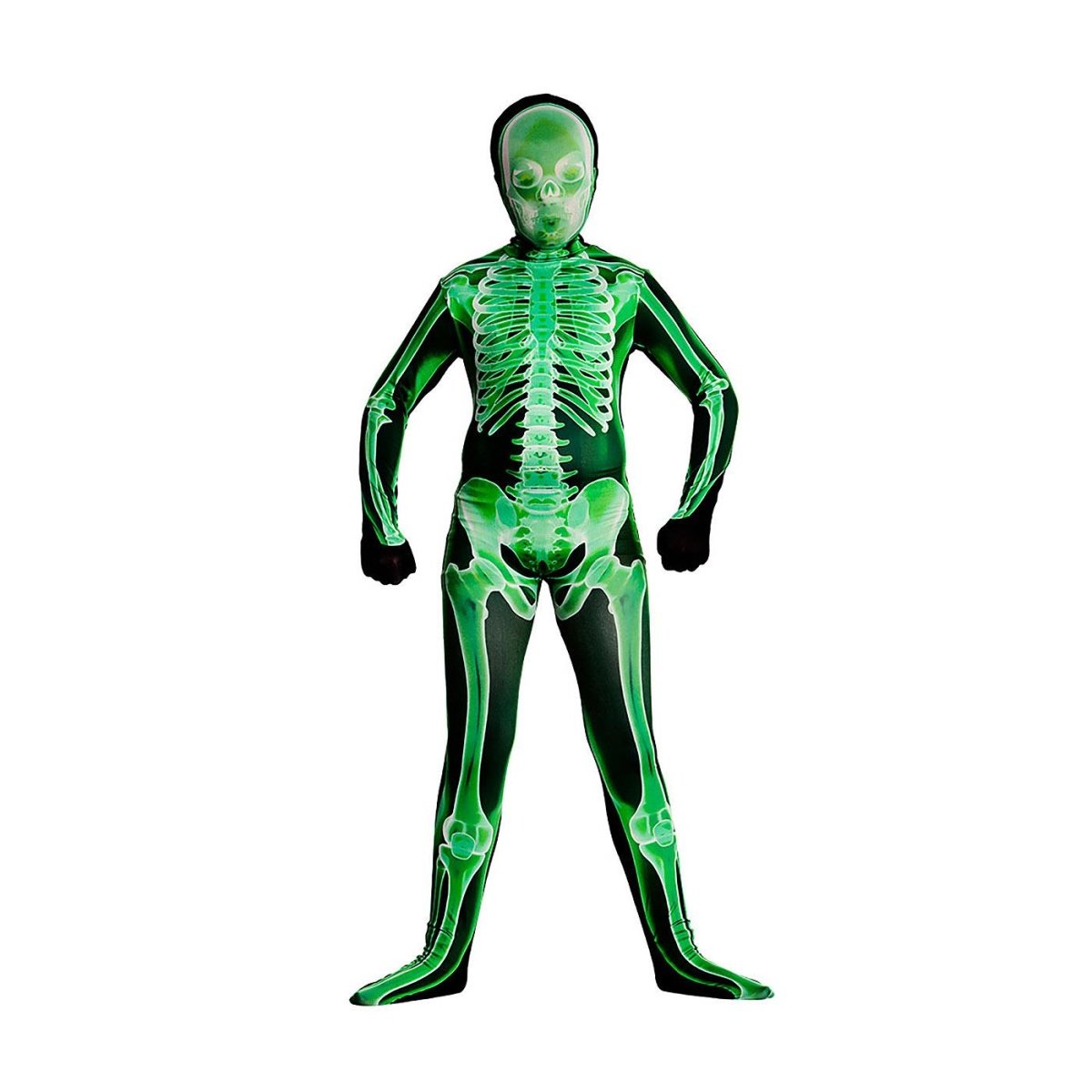 Wicked Costumes - X - Ray Skinz Suit Costume (Green) - Child - Fancy Dress Central