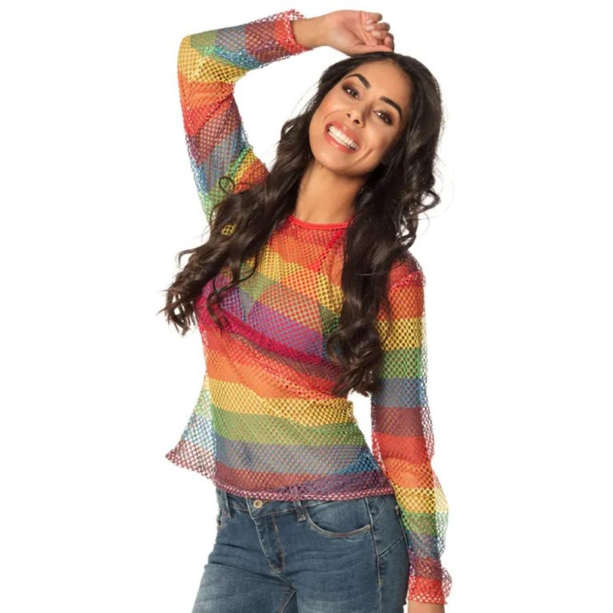 Boland - Fishnet Top (Rainbow) - Women - Fancy Dress Central