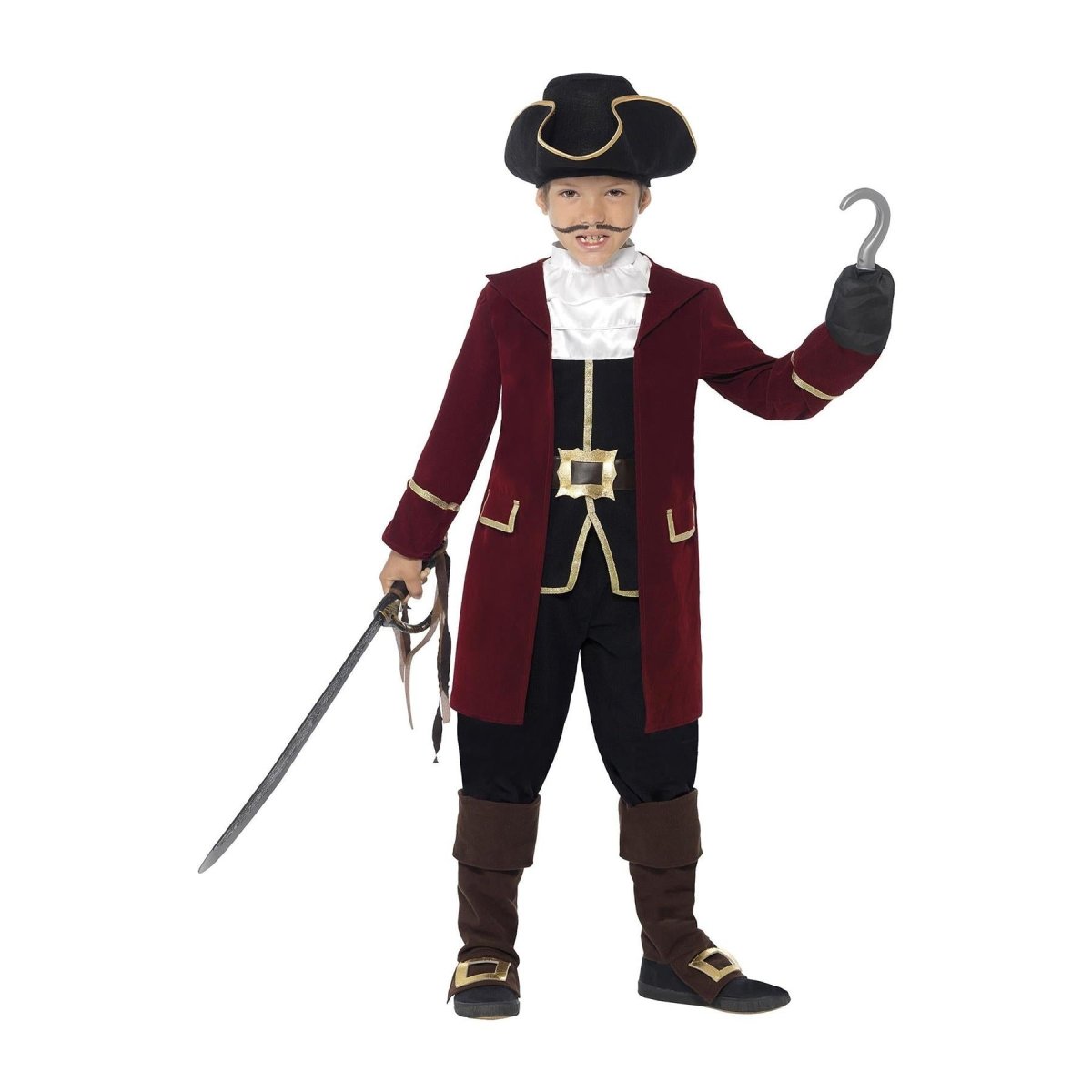 Smiffys - Pirate Captain Costume - Child - Fancy Dress Central