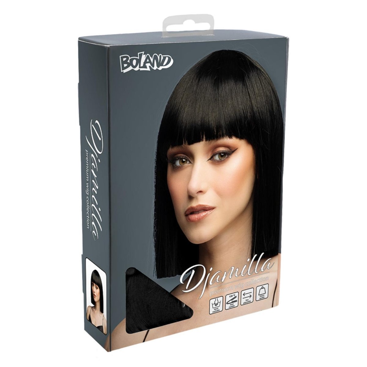Fancy Dress Central - Bob Wig with Fringe (Black) - Adult - Fancy Dress Central