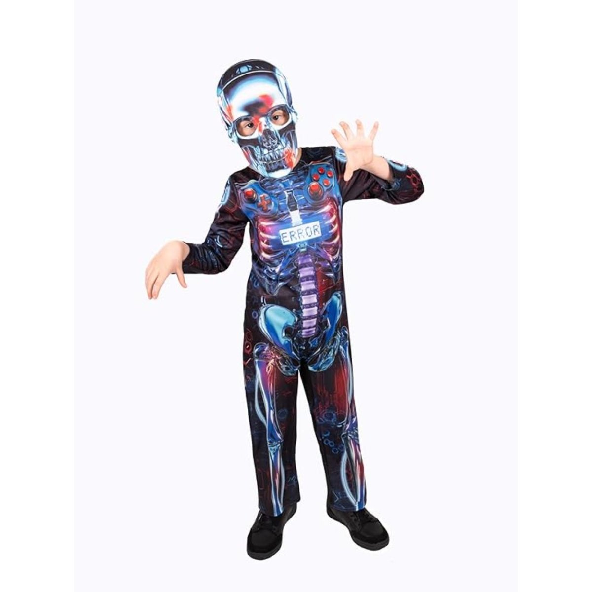 Blues Group - Glow in the Dark Gamer Skeleton Costume - Child - Fancy Dress Central