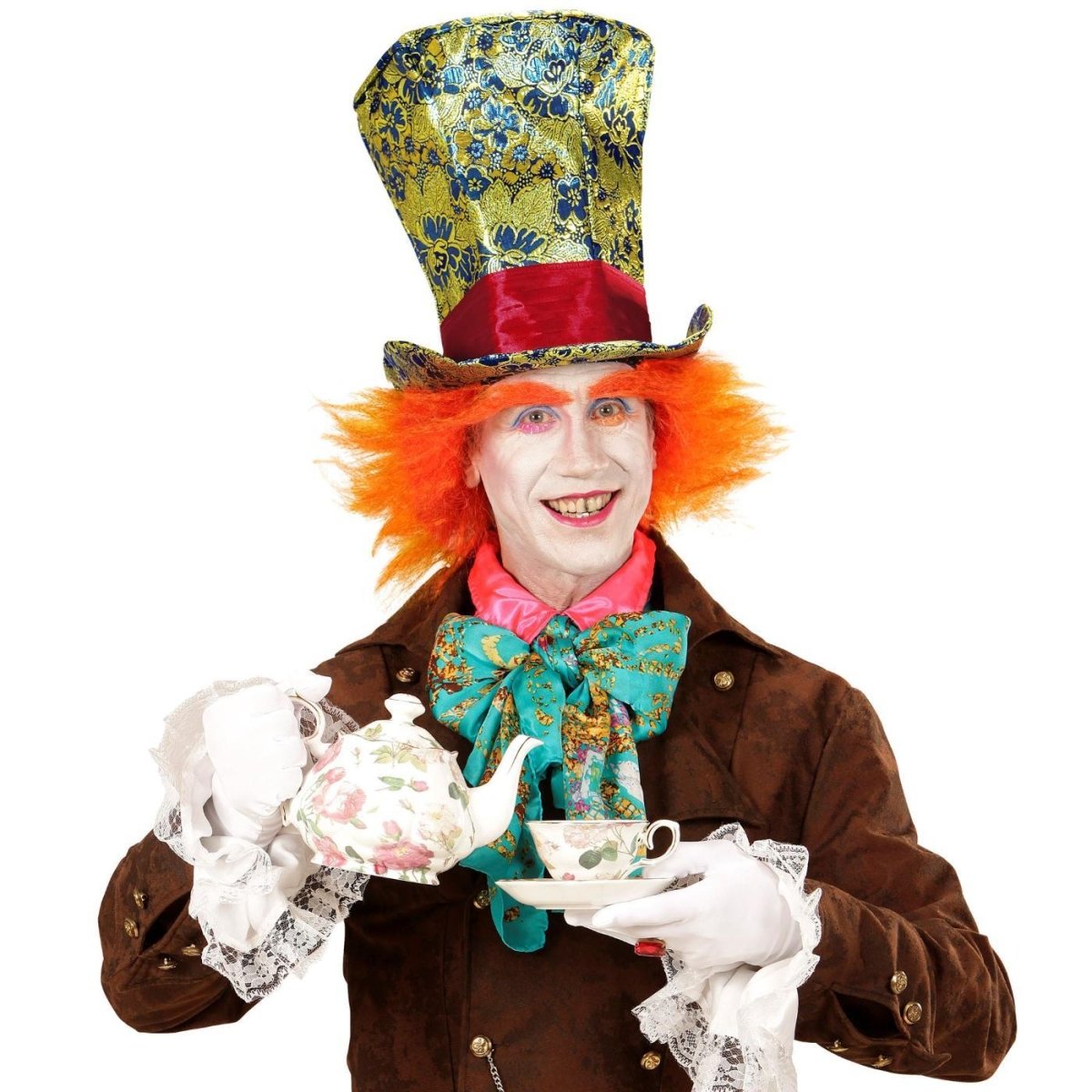 Widmann - Crazy Hatter Top Hat with Hair - Men - Fancy Dress Central