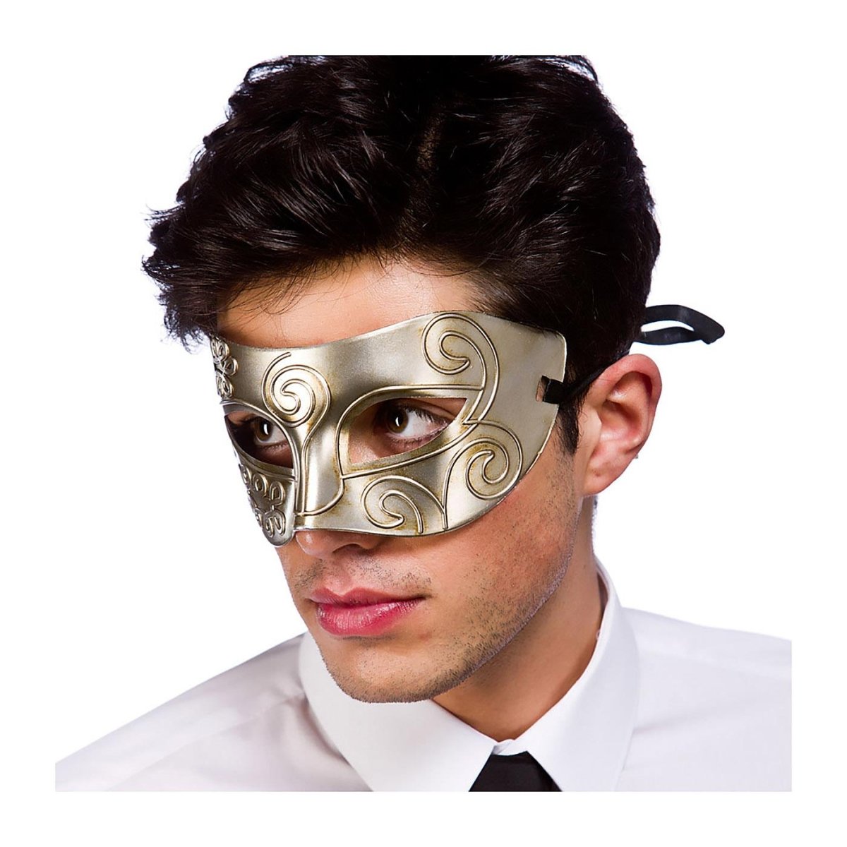 Wicked Costumes Ltd - Rome Masquerade Eye Mask (Silver) - Adult - Fancy Dress Central