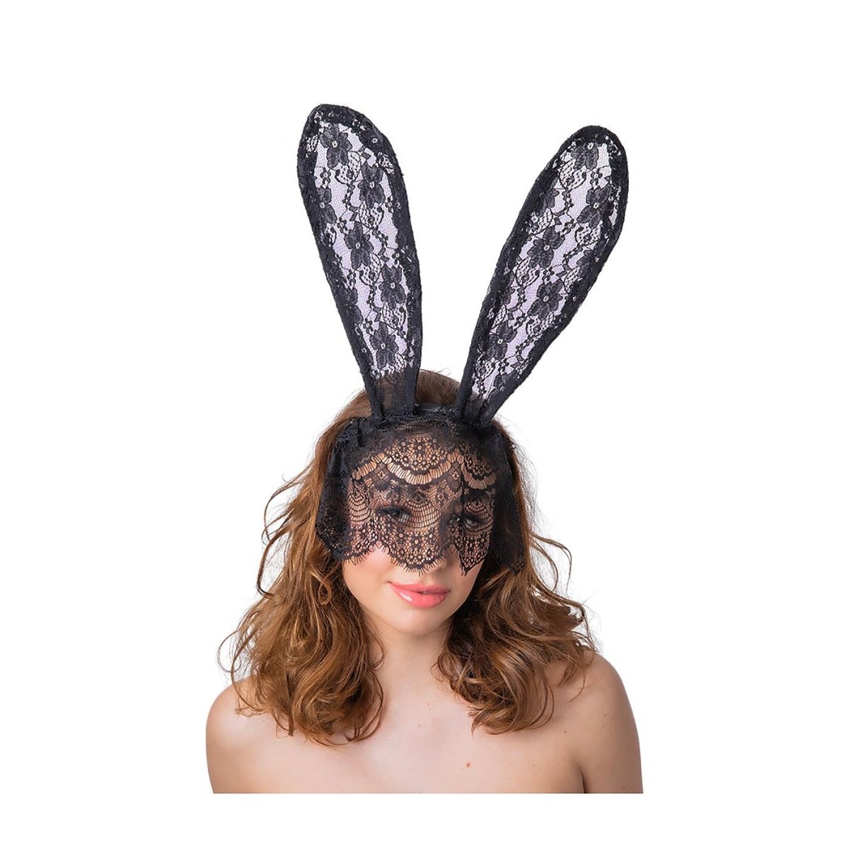 Wicked Costumes Ltd - Lace Bunny Ears with Veil - Adult - Fancy Dress Central