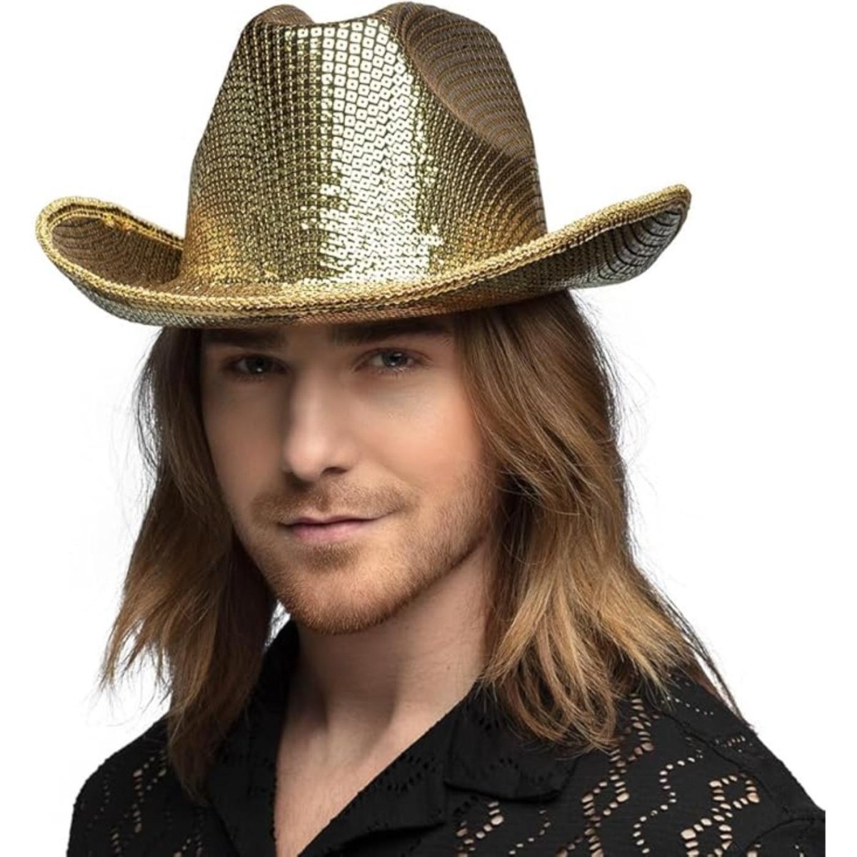 Boland - Groovy Cowboy Hat (Gold) - Adult - Fancy Dress Central