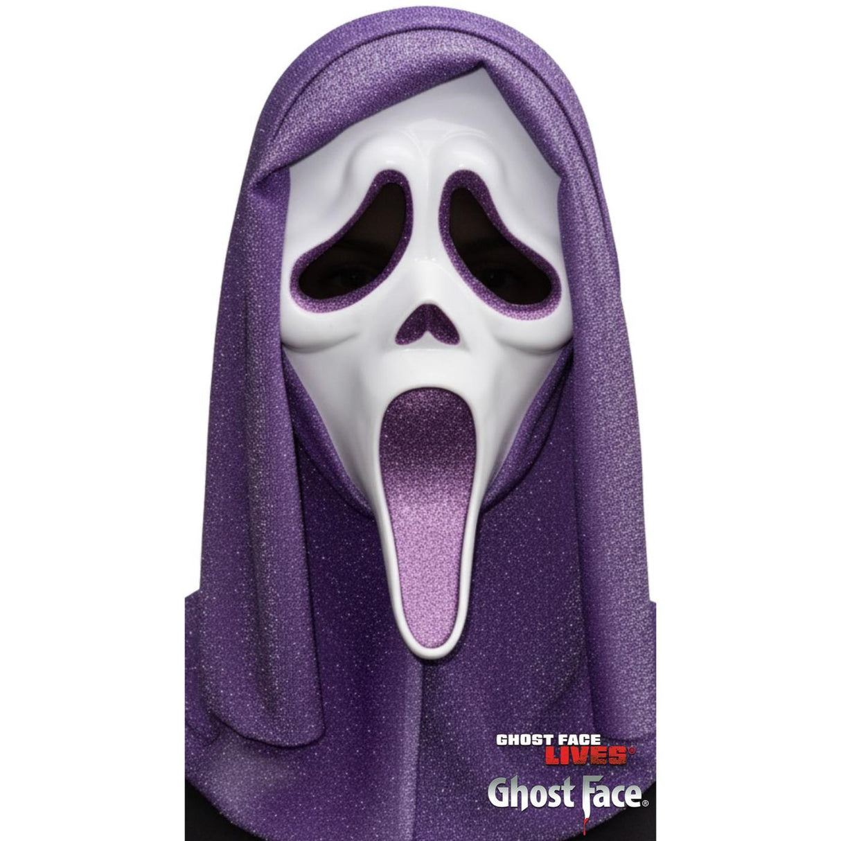 Ghost Face Glitter Mask (Lavender) - Adult