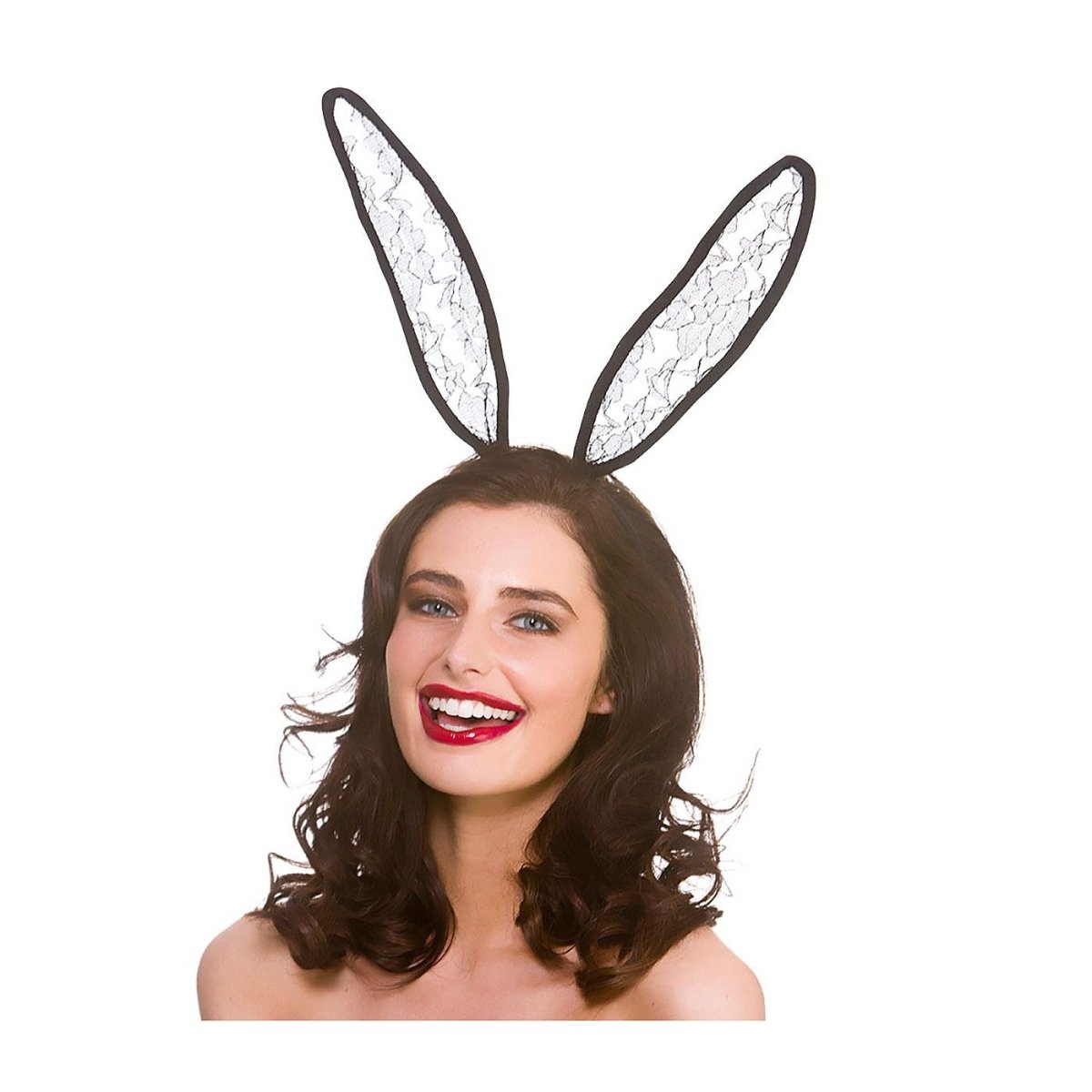 Wicked Costumes Ltd - Black Lace Bunny Ears - Adult - Fancy Dress Central