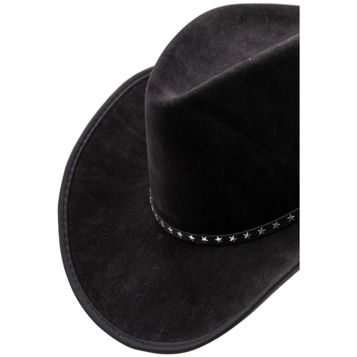 Wicked Costumes Ltd - Suede Texan Cowboy Hat with Stars (Black) - Adult - Fancy Dress Central