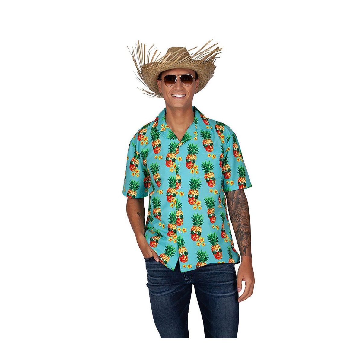 Wicked Costumes - Hawaiian Shirt (Funky Pineapple) - Men - Fancy Dress Central