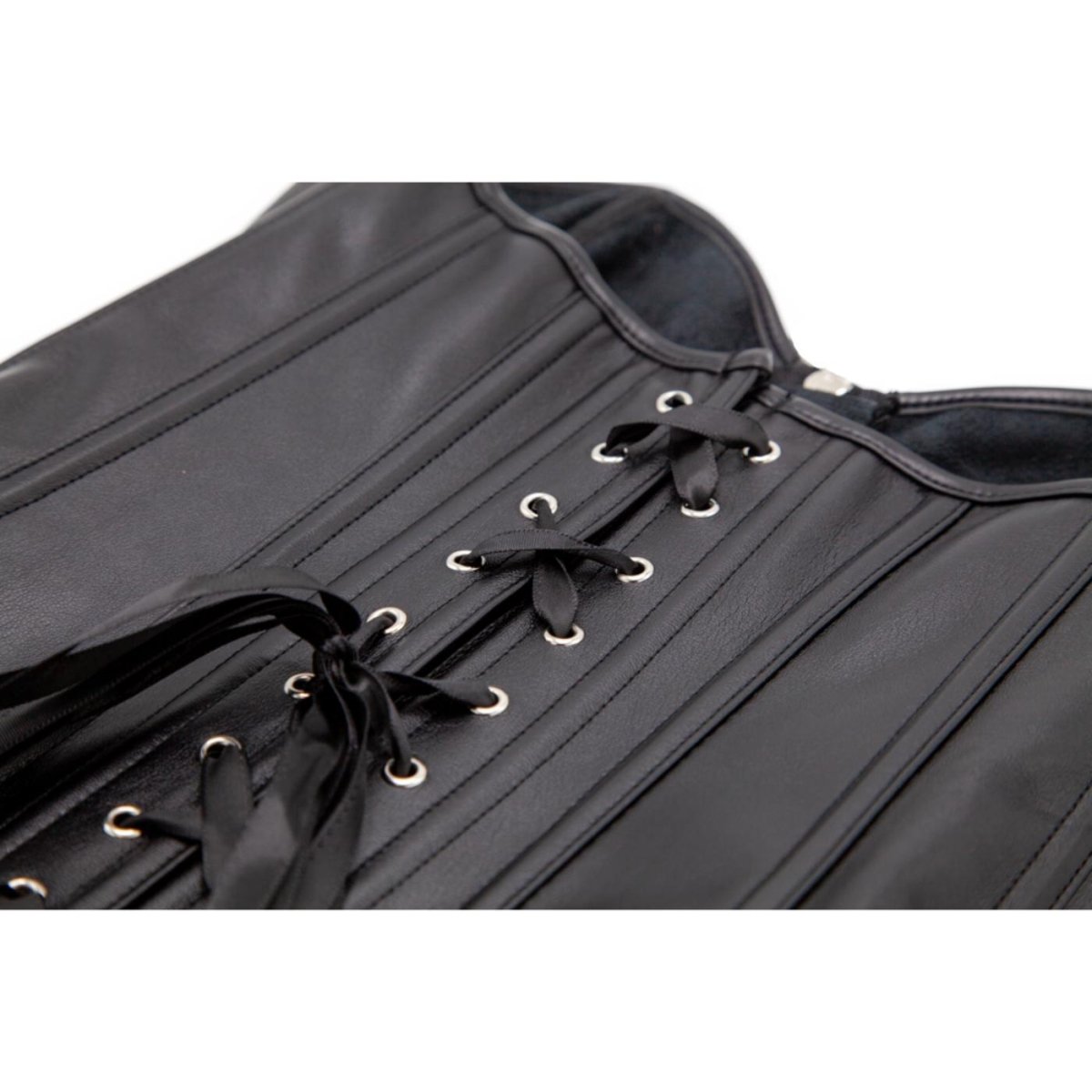Wicked Costumes - Faux Leather Corset (Black) - Women - Fancy Dress Central