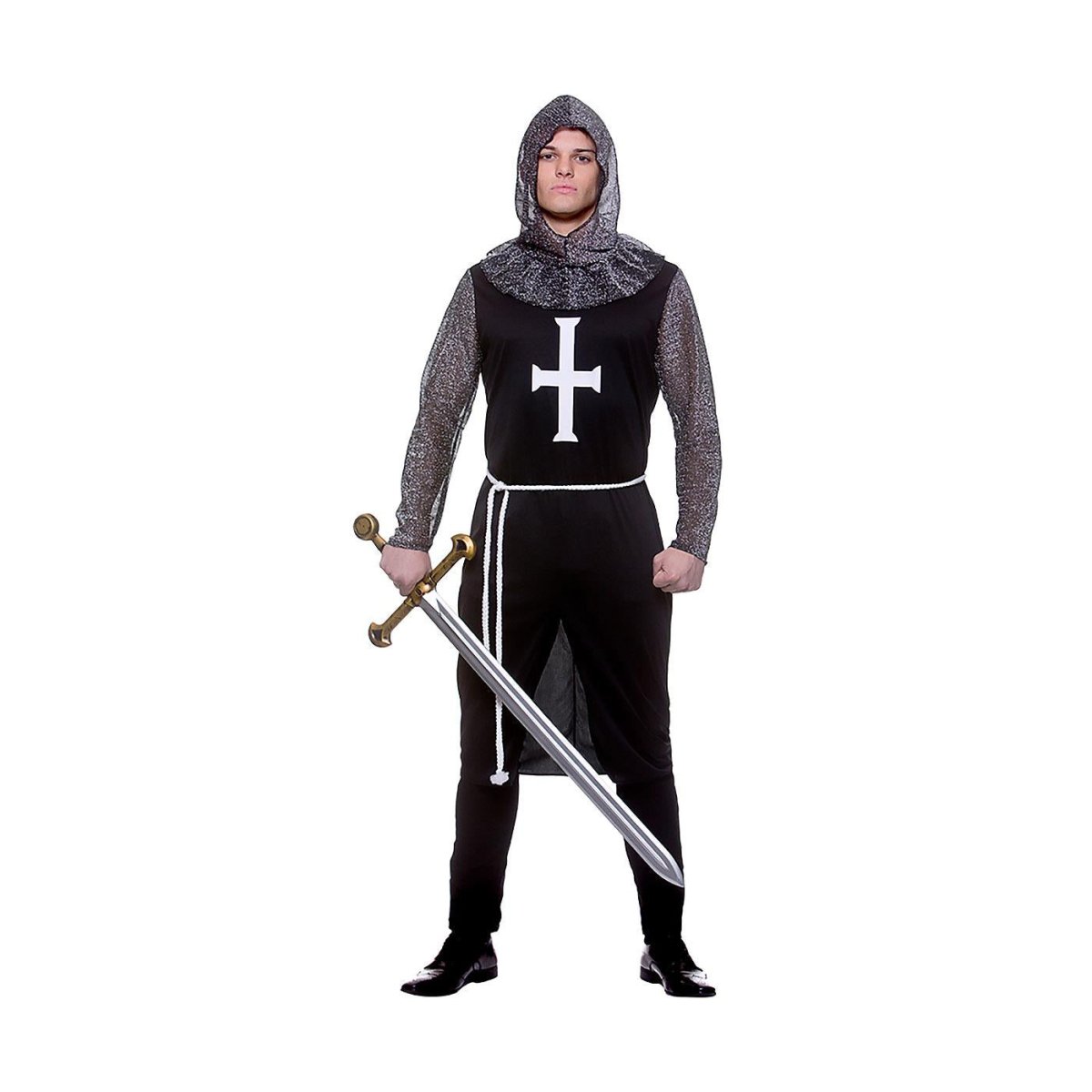Wicked Costumes - Medieval Knight Costume (Black) - Men - Fancy Dress Central