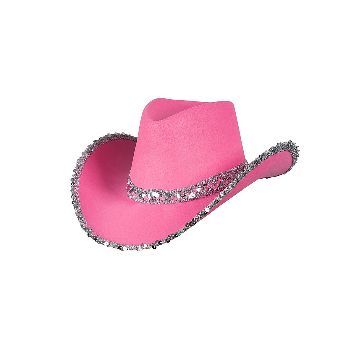 Sequin Texan Cowboy Hat (Hot Pink) - Adult
