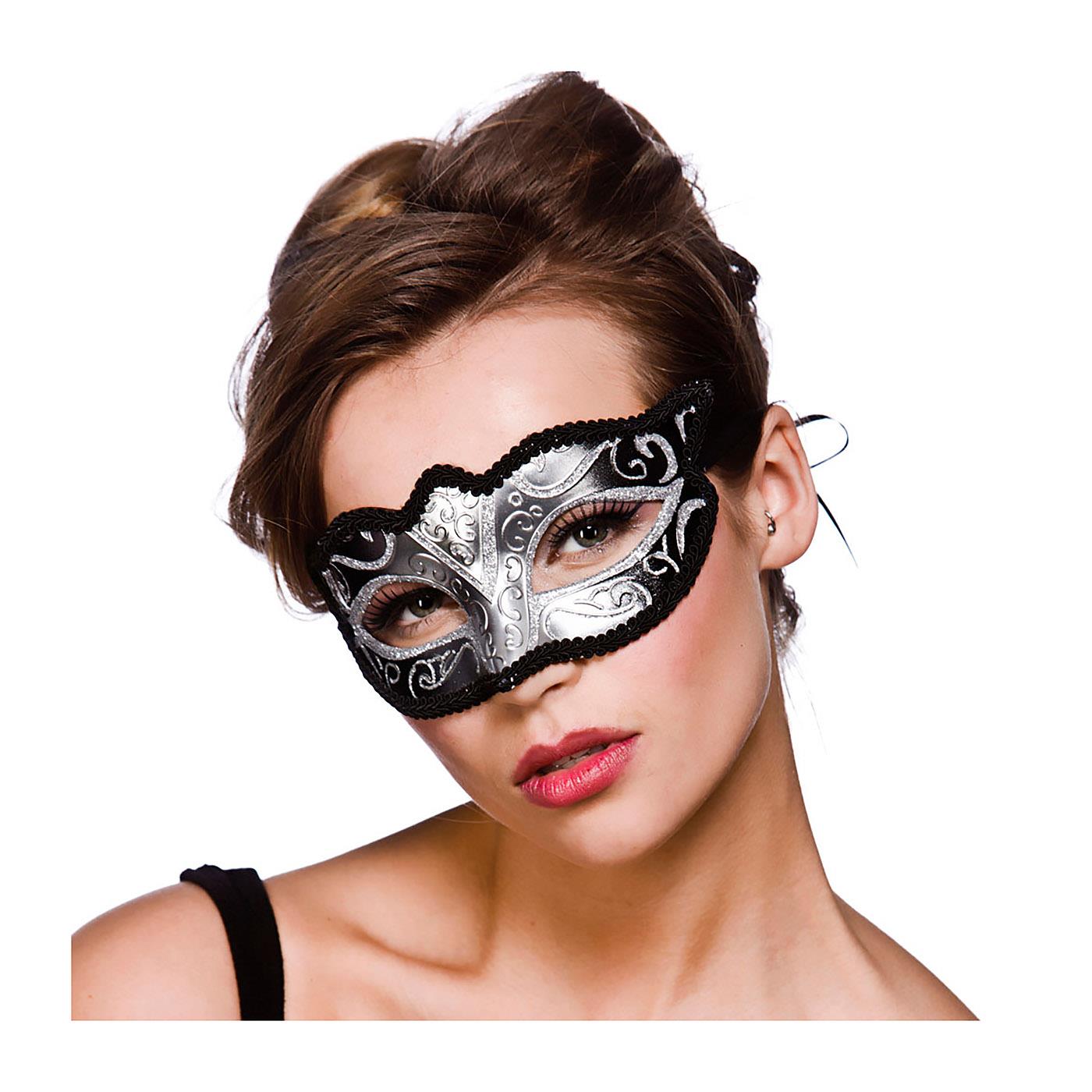 Verona Masquerade Eye Mask (Silver) - Adult