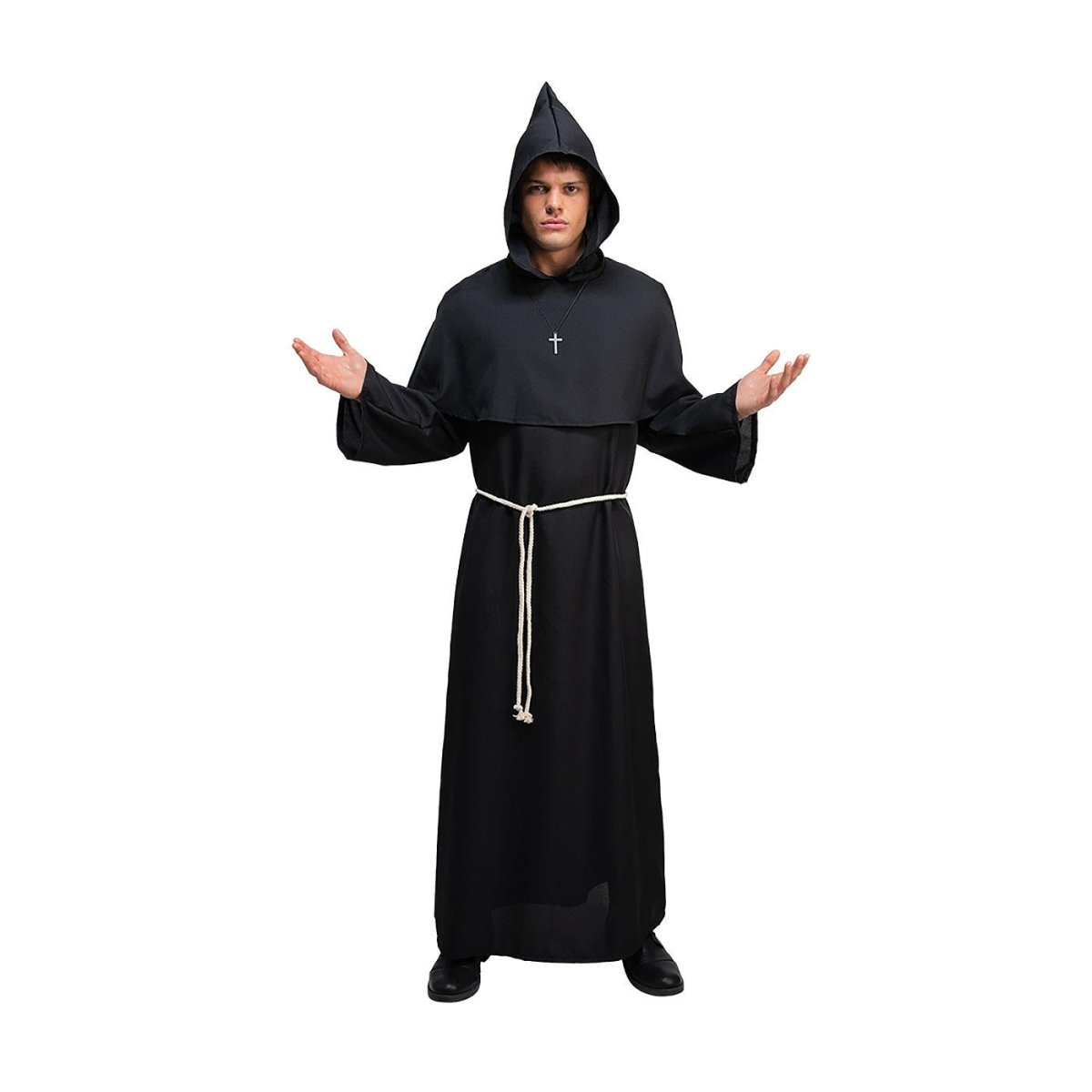 Wicked Costumes - Medieval Monk Costume (Black) - Men - Fancy Dress Central