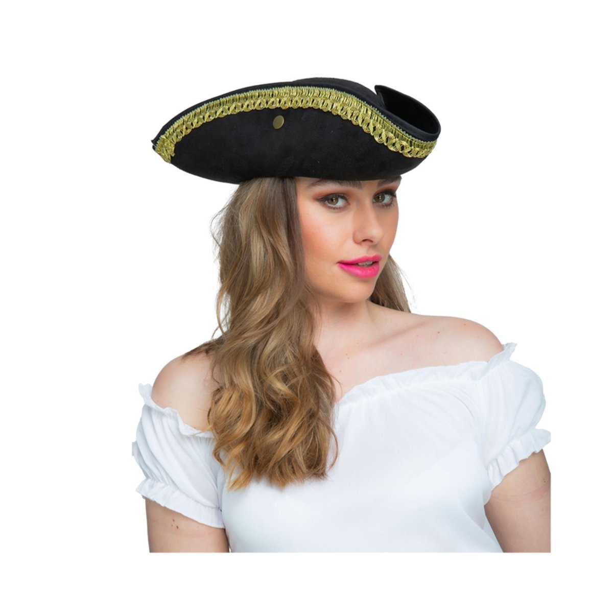 Wicked Costumes Ltd - Pirate Hat with Gold Rim - Adult - Fancy Dress Central