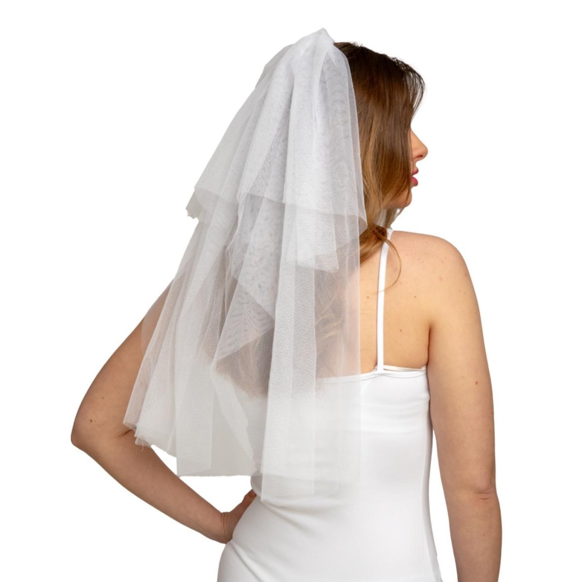 Wicked Costumes Ltd - Tulle Veil (White) - Adult - Fancy Dress Central