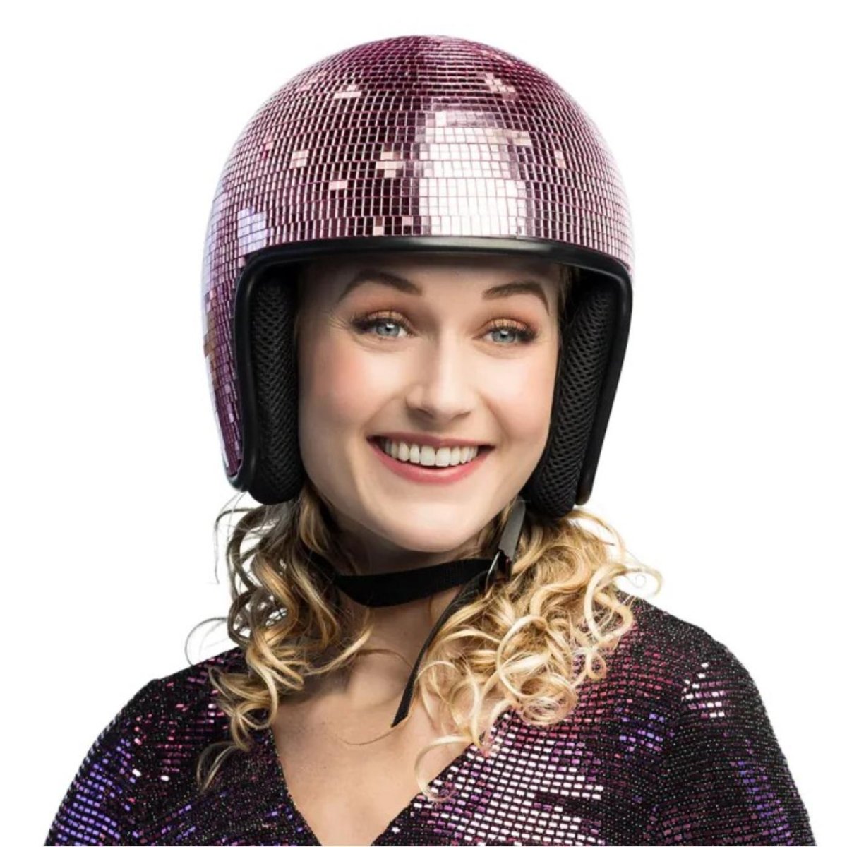 Boland - Disco Helmet (Pink) - Adult - Fancy Dress Central