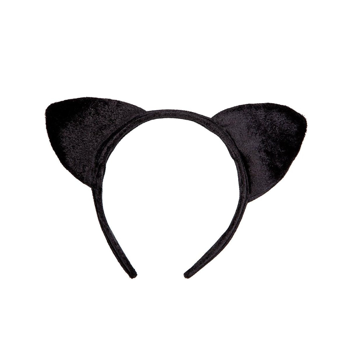 Wicked Costumes Ltd - Velour Ears on a Headband (Black Cat) - Adult - Fancy Dress Central