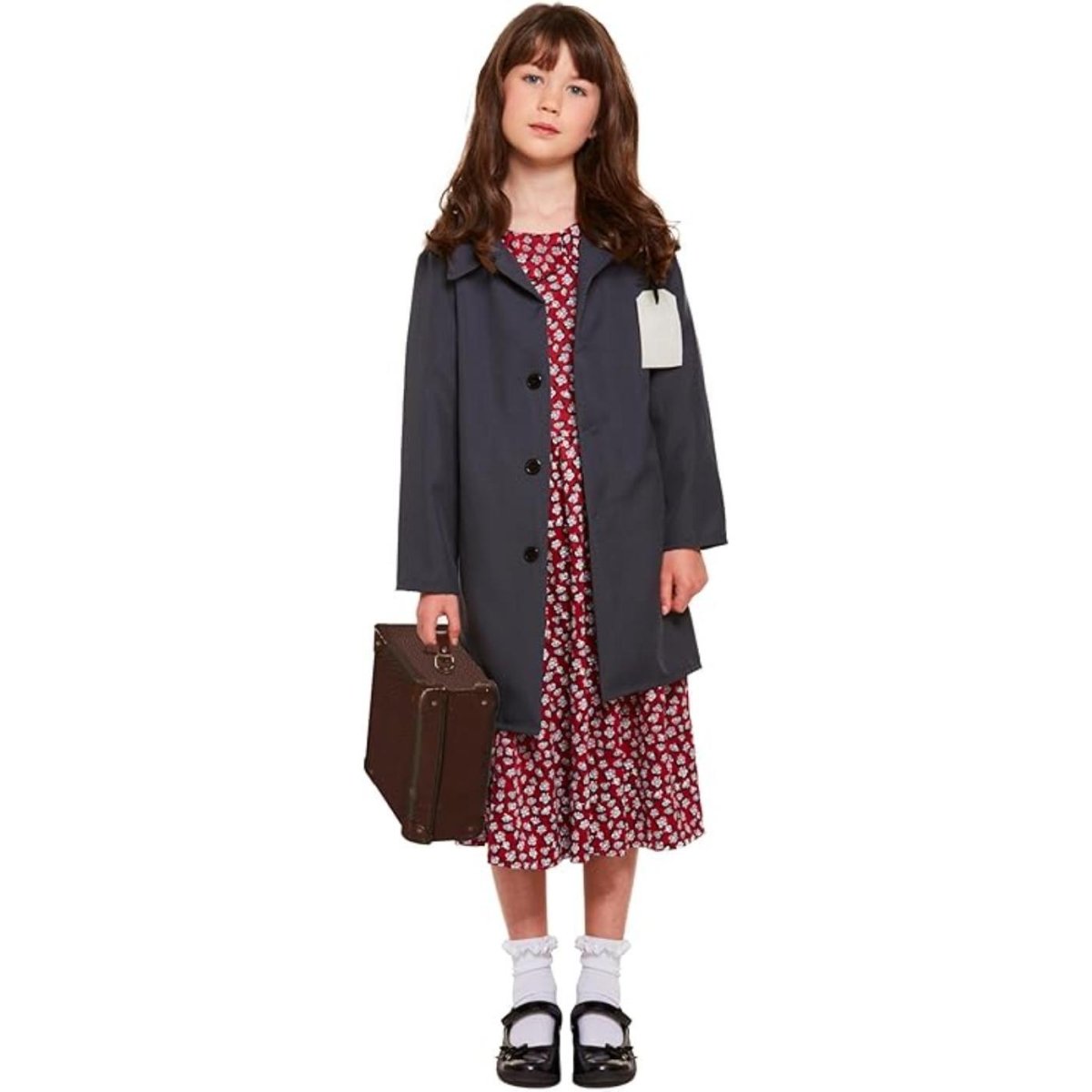 Henbrandt - World War II Girl Costume with Jacket - Girls - Fancy Dress Central