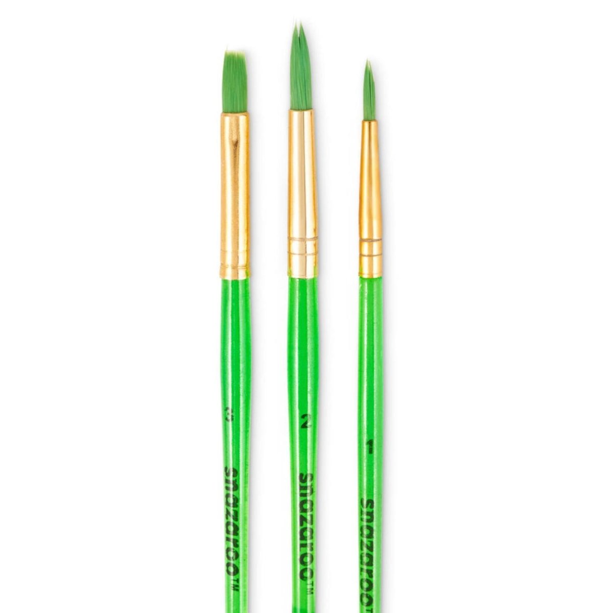 Colart - Face Paint Starter Brushes (3 Pack) - Green - Fancy Dress Central