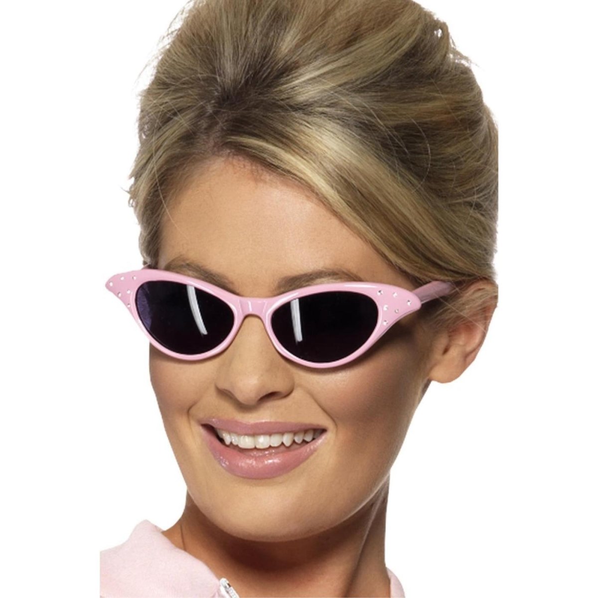 Smiffys - Flyaway Style Rock & Roll Sunglasses (Pink) - Women - Fancy Dress Central