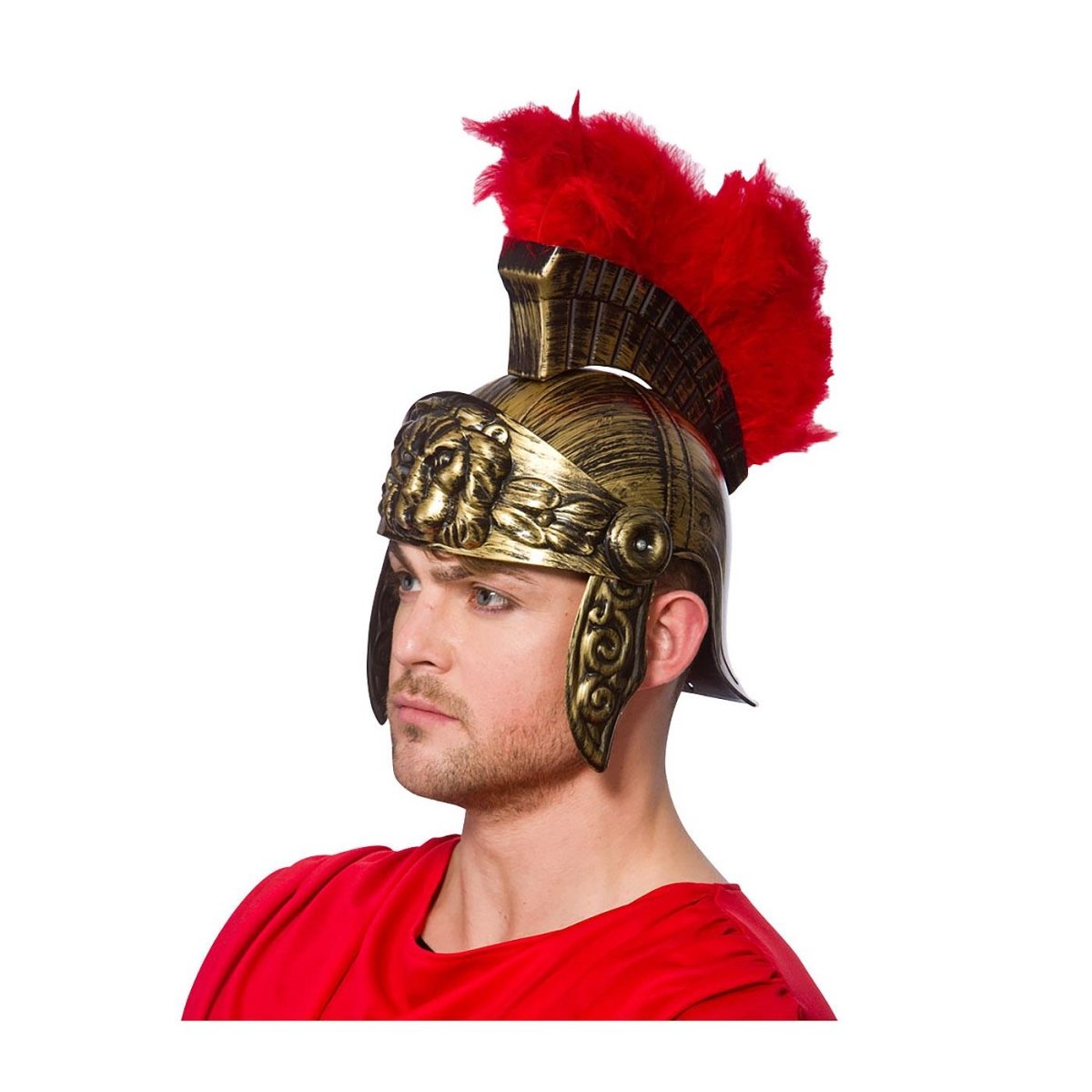 Wicked Costumes - Roman Helmet with Feathers - Adult - Fancy Dress Central