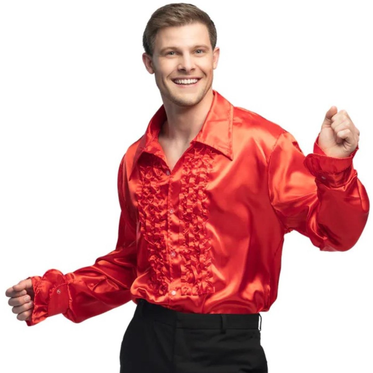 Boland - Ruffle Party Shirt (Red) - Men - Fancy Dress Central