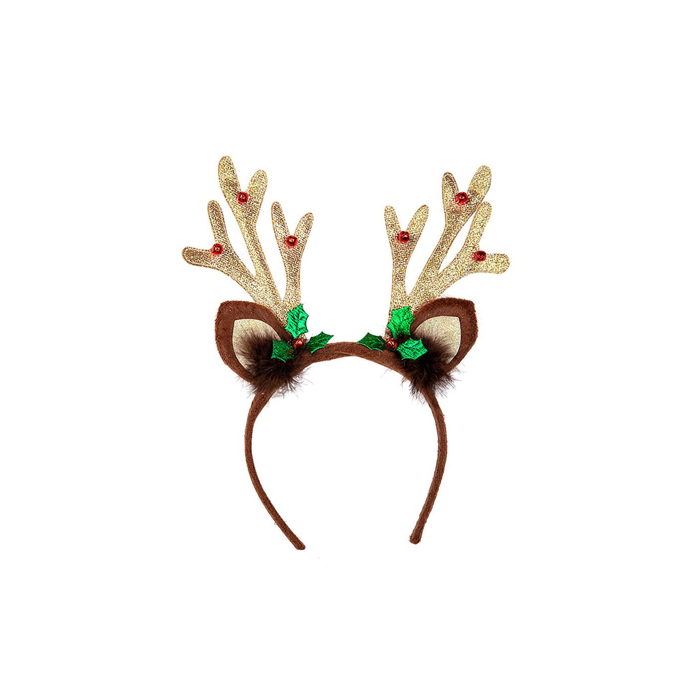 Wicked Costumes - Glitter Reindeer Antlers on a Headband - Adult