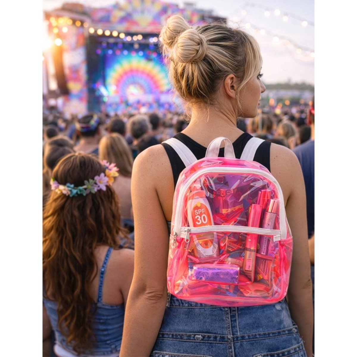 Fancy Dress Central - Clarity Backpack (Neon Pink) - Adult - Fancy Dress Central