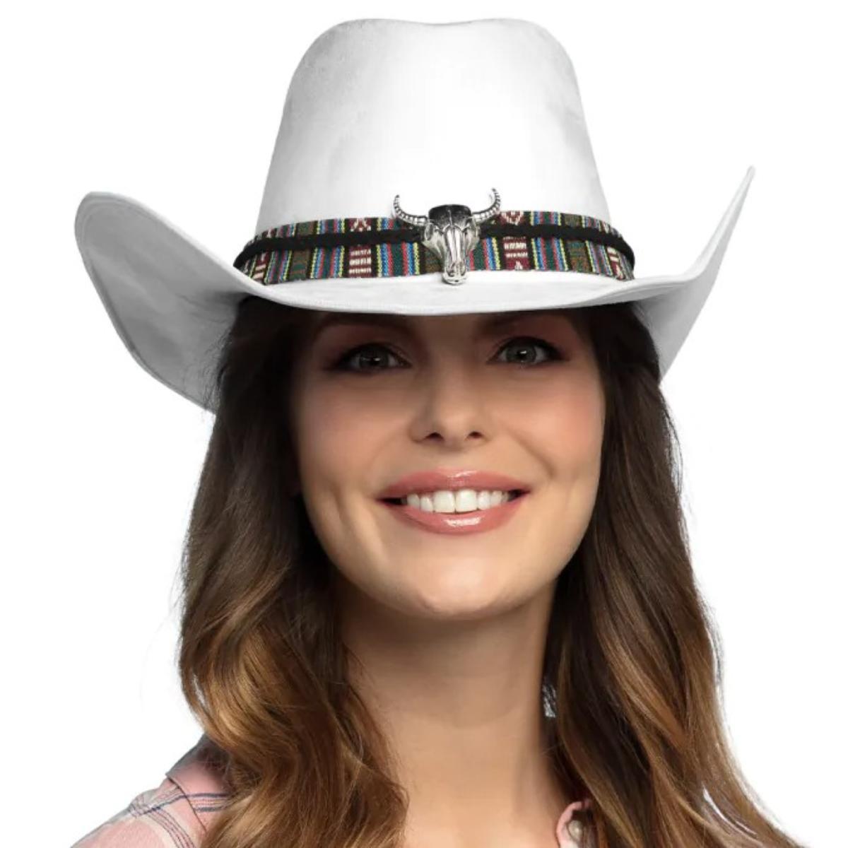 Boland - Django Cowboy Hat (White) - Adult - Fancy Dress Central