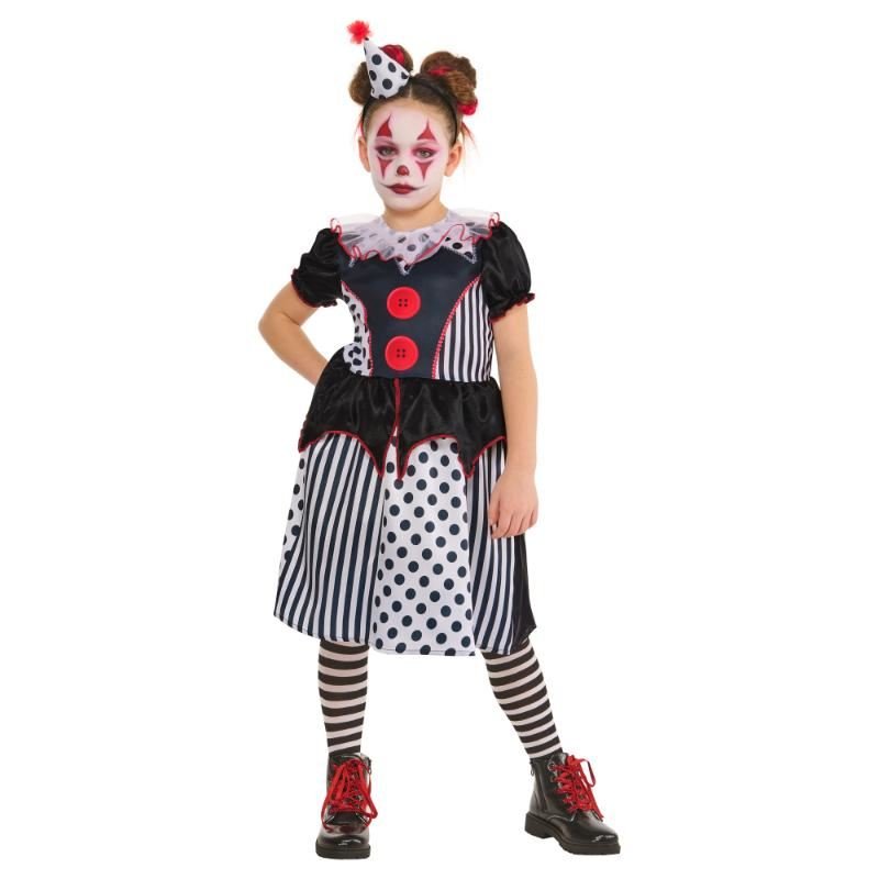 Rubies - Monochrome Clown Dress - Girls - Fancy Dress Central