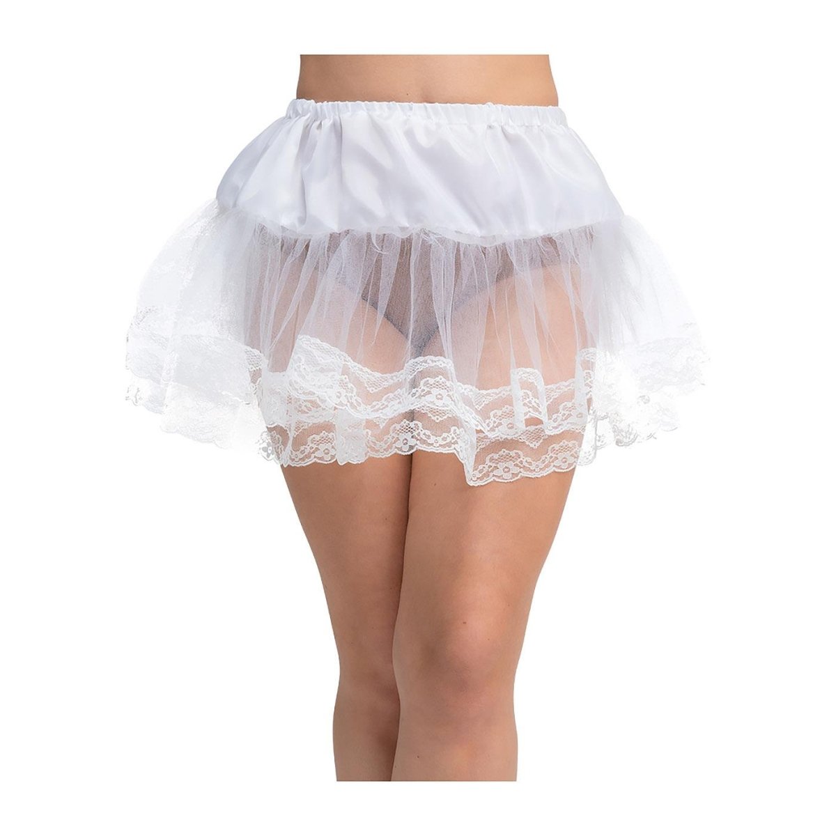 Wicked Costumes - Petticoat with Lace Trim (White) - Women - Fancy Dress Central