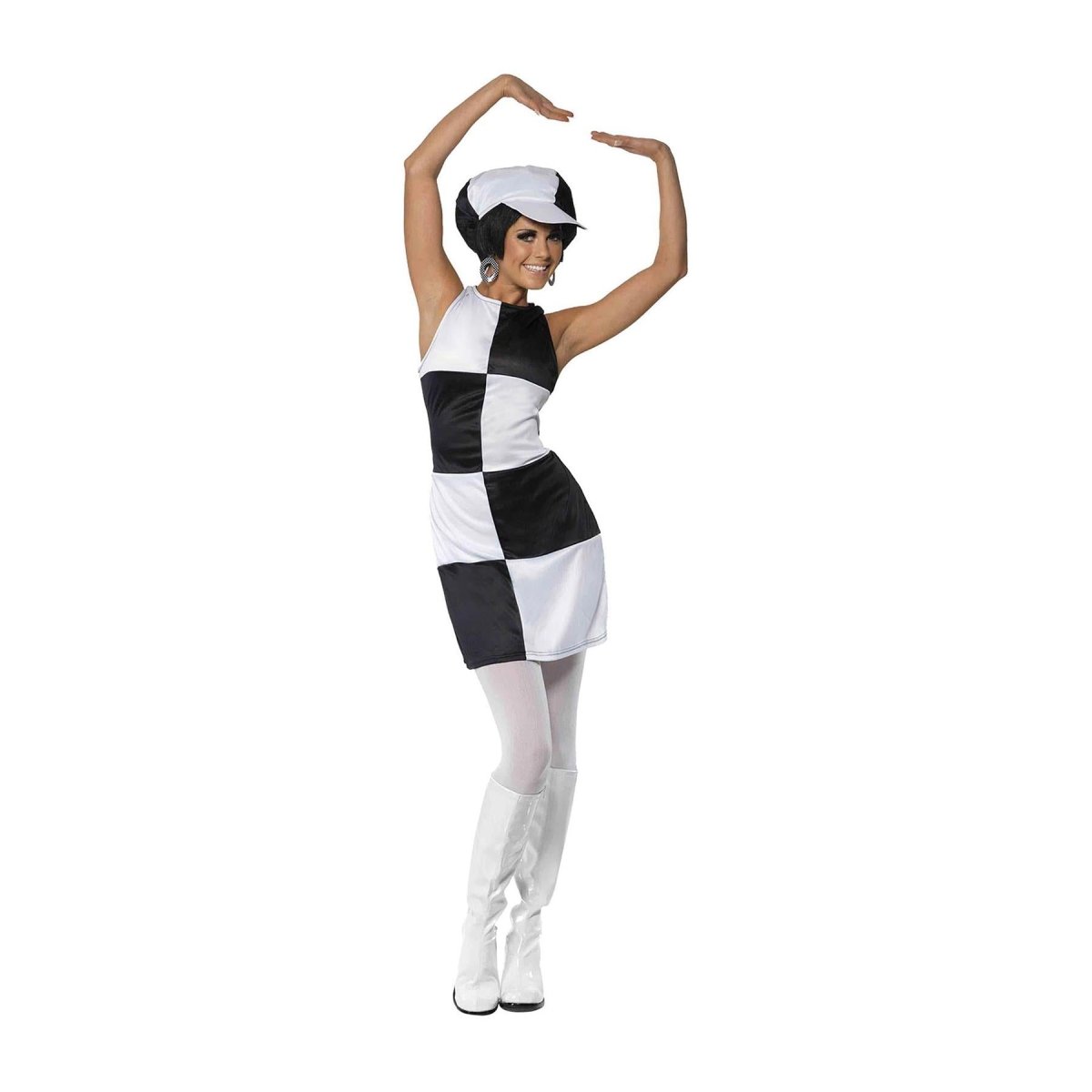 Smiffys - Black & White Party Girl Costume - Women - Fancy Dress Central