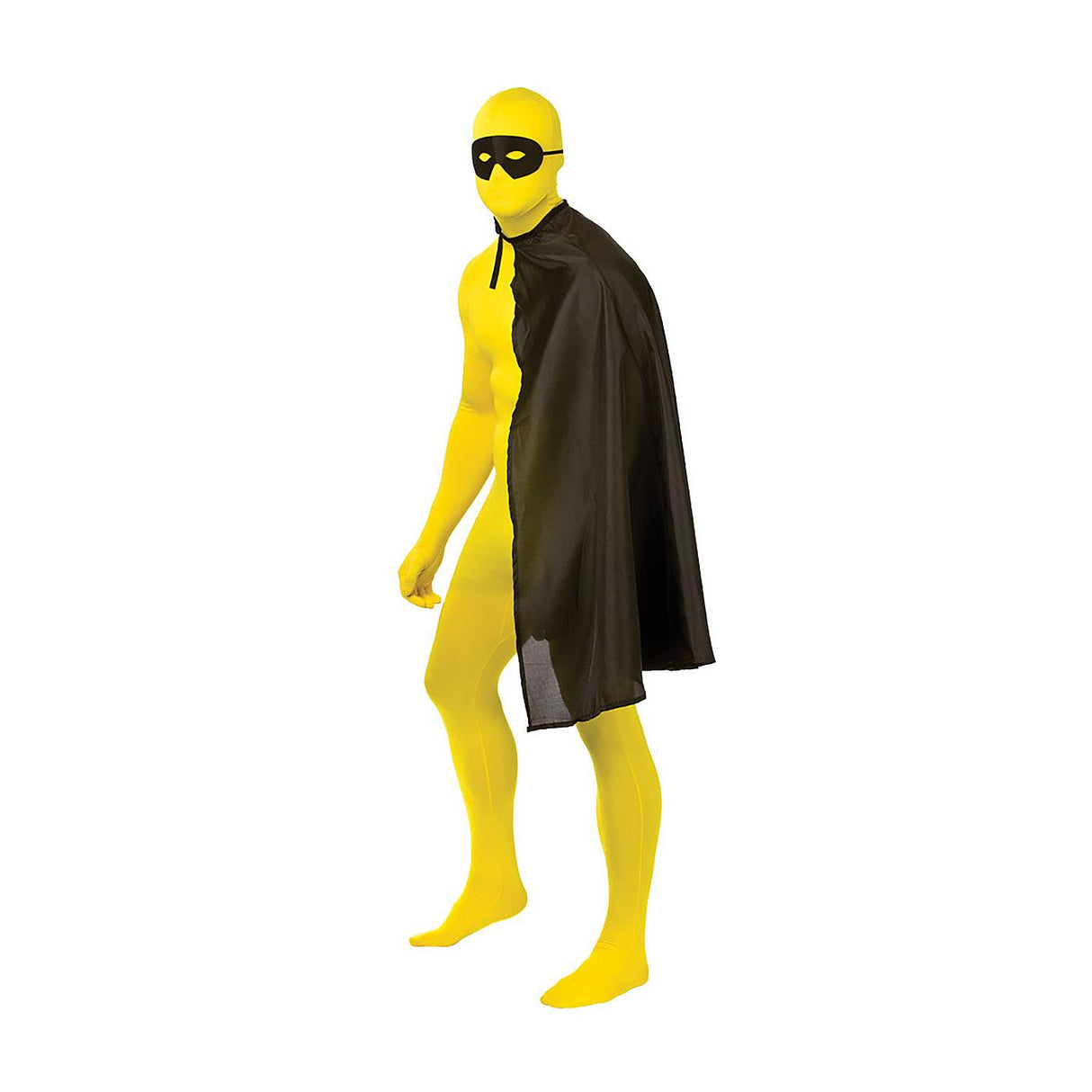 Superhero Mask & Cape (Black) - Adult
