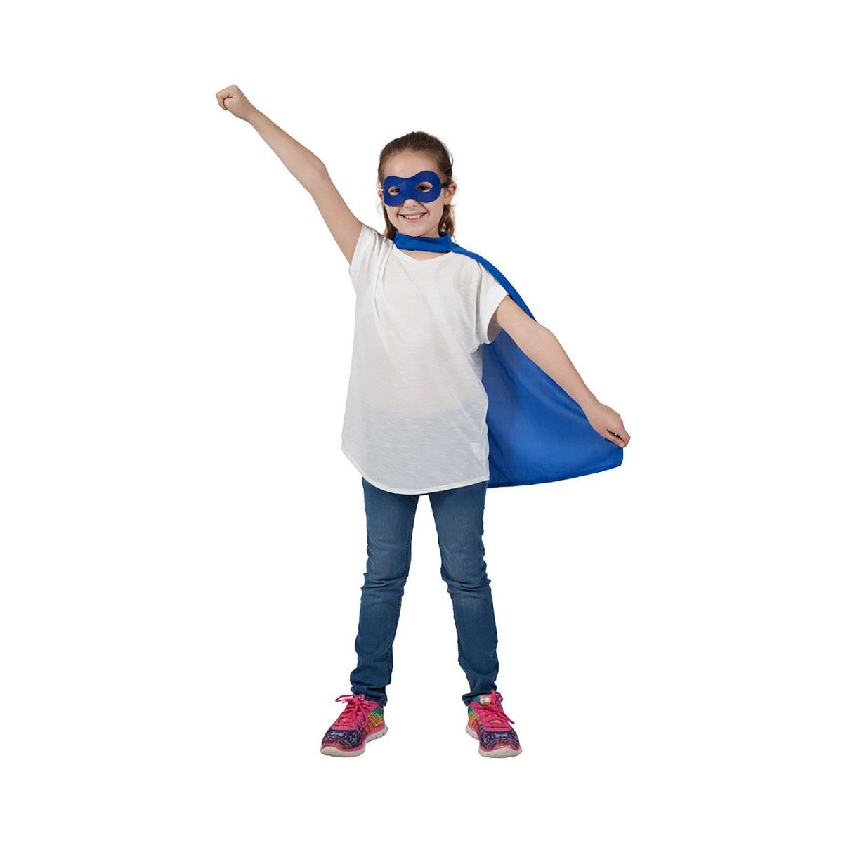 Wicked Costumes Ltd - Super Hero Cape & Mask (Blue) - Child - Fancy Dress Central