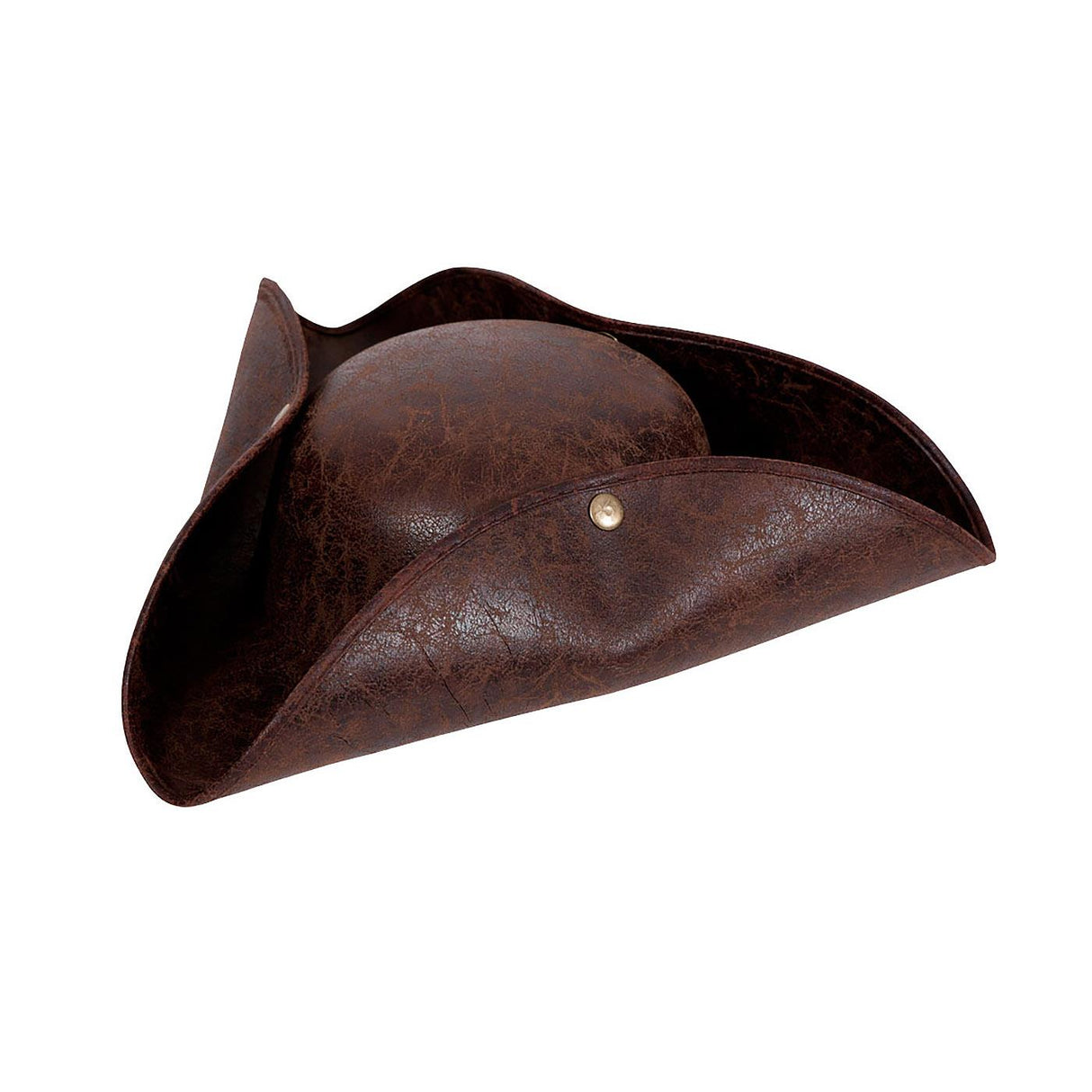 Distressed Faux Leather Pirate Hat (Brown) - Adult