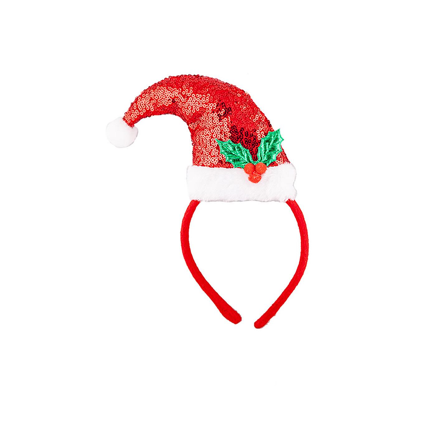 Wicked Costumes - Sequin Santa Hat on Headband - Adult